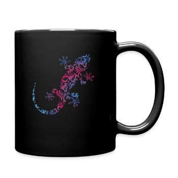 Lizards Reptiles Maori Pattern Chameleon Gecko - Full Colour Mug - black - Right