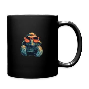 Tortue avec lunettes de soleil - Célébrez le Jour de la Terre - Mug uni - noir - Droite