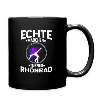 Echte Mädchen Turnen Rhönrad Gymnsatik Sport Turnf - Tasse einfarbig - Schwarz - Rechts