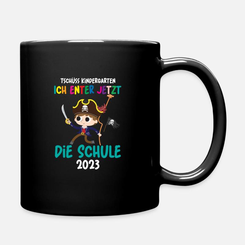 Einschulung Schule Pirat Schulanfang Geschenk - Tasse einfarbig - Schwarz