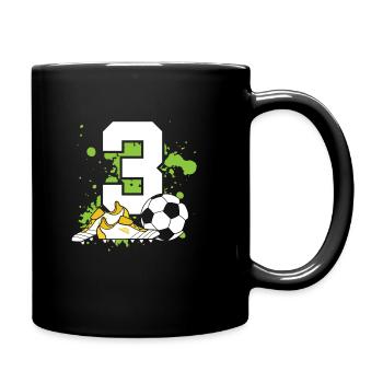 Soccer Birthday 3 years old Young children 3. - Full Colour Mug - black - Right
