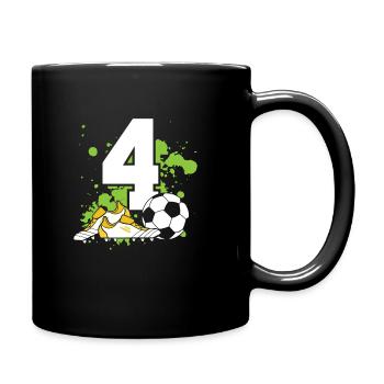 Football Anniversaire 4 ans Jeunes enfants - Mug uni - noir - Droite
