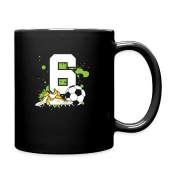 Football Birthday 6 Years Old Young Children - Full Colour Mug - black - Right