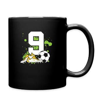 Football Birthday 9 Years Old Young Children - Full Colour Mug - black - Right