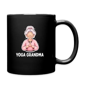 Yoga Grandma - Tasse einfarbig - Schwarz - Rechts