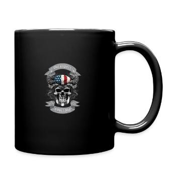 One Badass Bonus Papa Viking Skull American Flag2 - Mug uni - noir - Droite