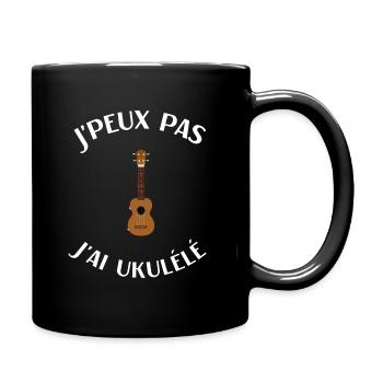 Ukulélé humour homme femme - Mug uni - noir - Droite
