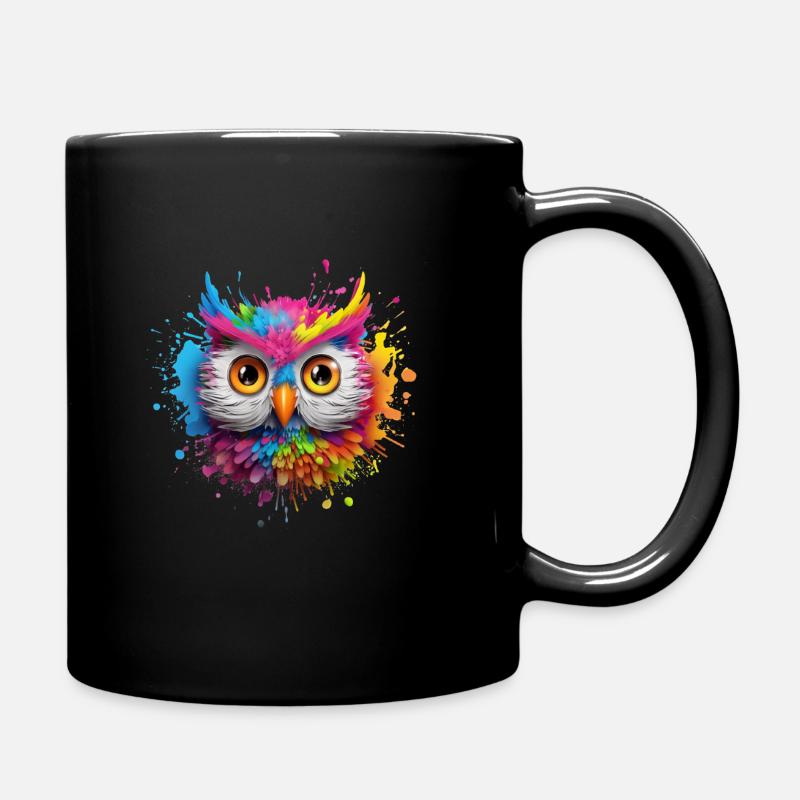 BUNTE EULE - Tasse einfarbig - Schwarz