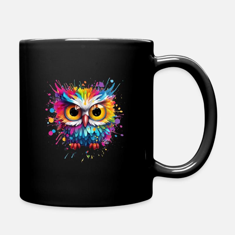 BUNTE EULE - Tasse einfarbig - Schwarz