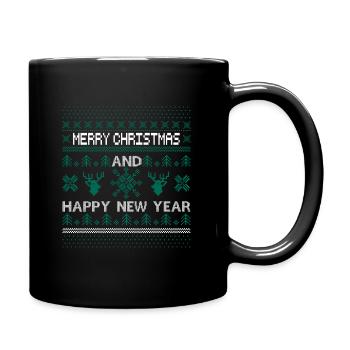 Frohe Weihnacht und besinnliches Heilig Abend - Tasse einfarbig - Schwarz - Rechts