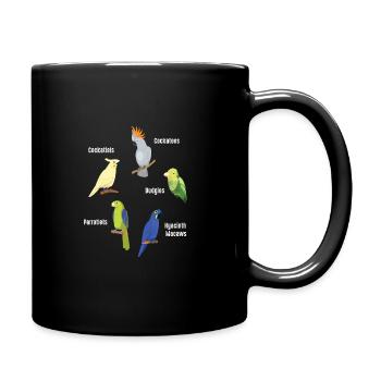 Parrot Style Canary Gift Cockatoo Parakeet - Full Colour Mug - black - Right