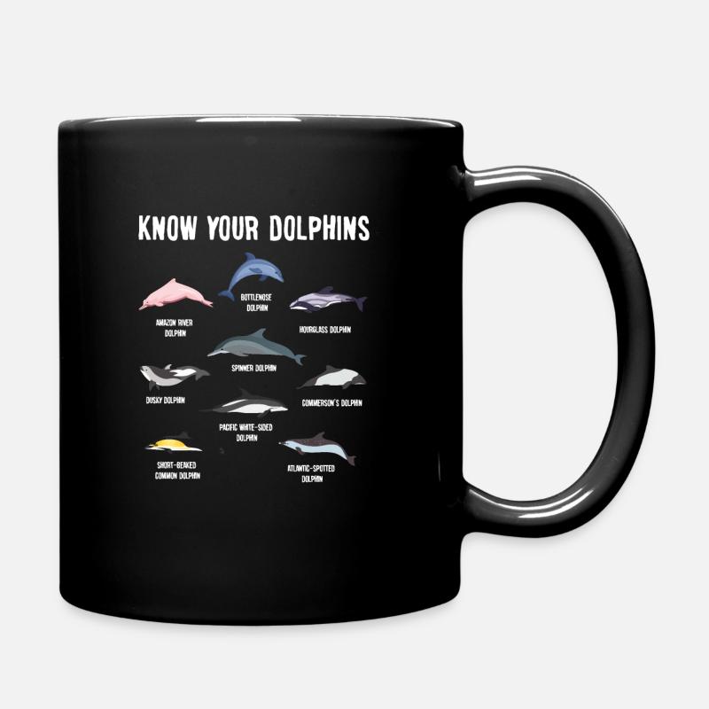 Delfin Arten Delphine Geschenk Ozean - Tasse einfarbig - Schwarz