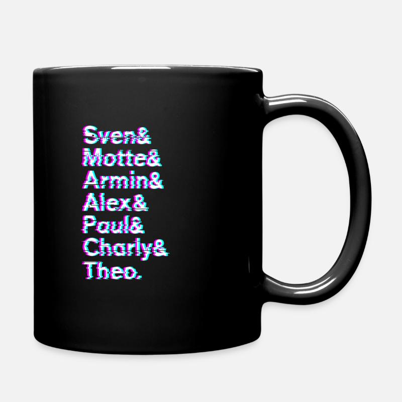 Techno Aesthetic Goth Rave 90s DJ Festival - Full Colour Mug - black