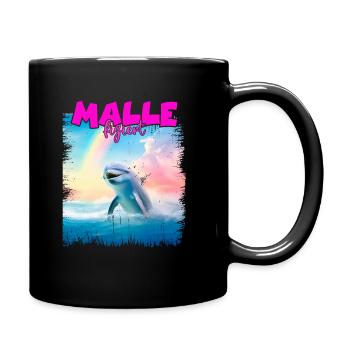 Mallefiziert Delfin Urlaub Mallorca Ibiza Malle - Tasse einfarbig - Schwarz - Rechts
