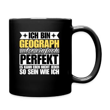Perfekter Geograph - Tasse einfarbig - Schwarz - Rechts