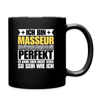 Perfekter Masseur - Tasse einfarbig - Schwarz - Rechts