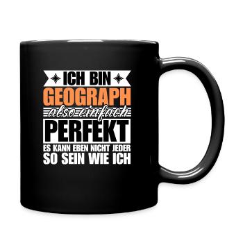 Perfekter Geograph - Tasse einfarbig - Schwarz - Rechts