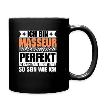 Perfekter Masseur - Tasse einfarbig - Schwarz - Rechts