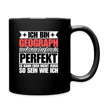 Perfekter Geograph - Tasse einfarbig - Schwarz - Rechts