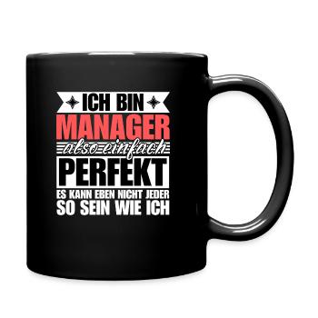 Perfekter Manager - Tasse einfarbig - Schwarz - Rechts