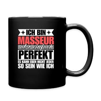 Perfekter Masseur - Tasse einfarbig - Schwarz - Rechts