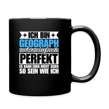 Perfekter Geograph - Tasse einfarbig - Schwarz - Rechts