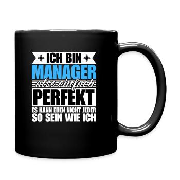 Perfekter Manager - Tasse einfarbig - Schwarz - Rechts