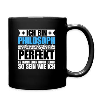 Perfekter Philosoph - Tasse einfarbig - Schwarz - Rechts