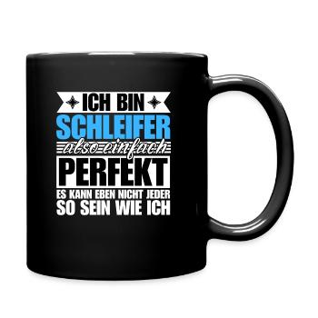Perfekter Schleifer - Tasse einfarbig - Schwarz - Rechts