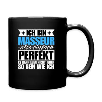 Perfekter Masseur - Tasse einfarbig - Schwarz - Rechts