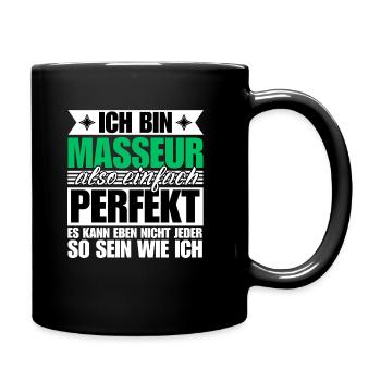 Perfekter Masseur - Tasse einfarbig - Schwarz - Rechts