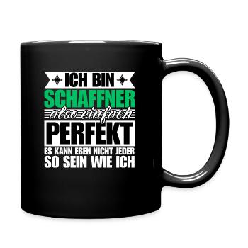 Perfekter Schaffner - Tasse einfarbig - Schwarz - Rechts