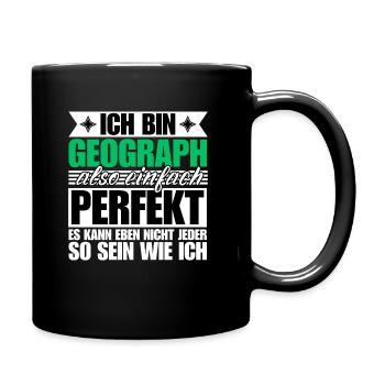 Perfekter Geograph - Tasse einfarbig - Schwarz - Rechts
