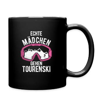 Echt Mädchen Gehe Tourenski Geschenk Skitour Tour - Tasse einfarbig - Schwarz - Rechts