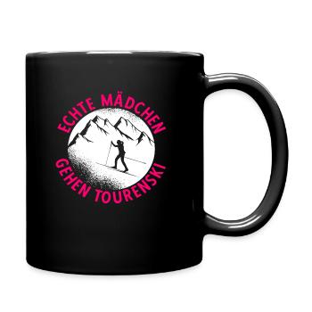 Tourenski Bergsteigen Wandern Geschenk Skitour Tou - Tasse einfarbig - Schwarz - Rechts
