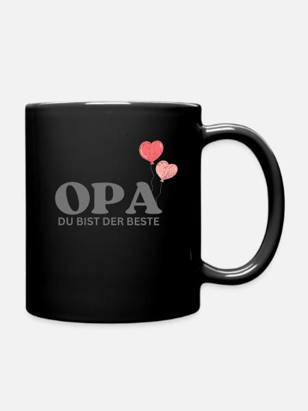 Opa du bist der Beste - Tasse einfarbig - Schwarz