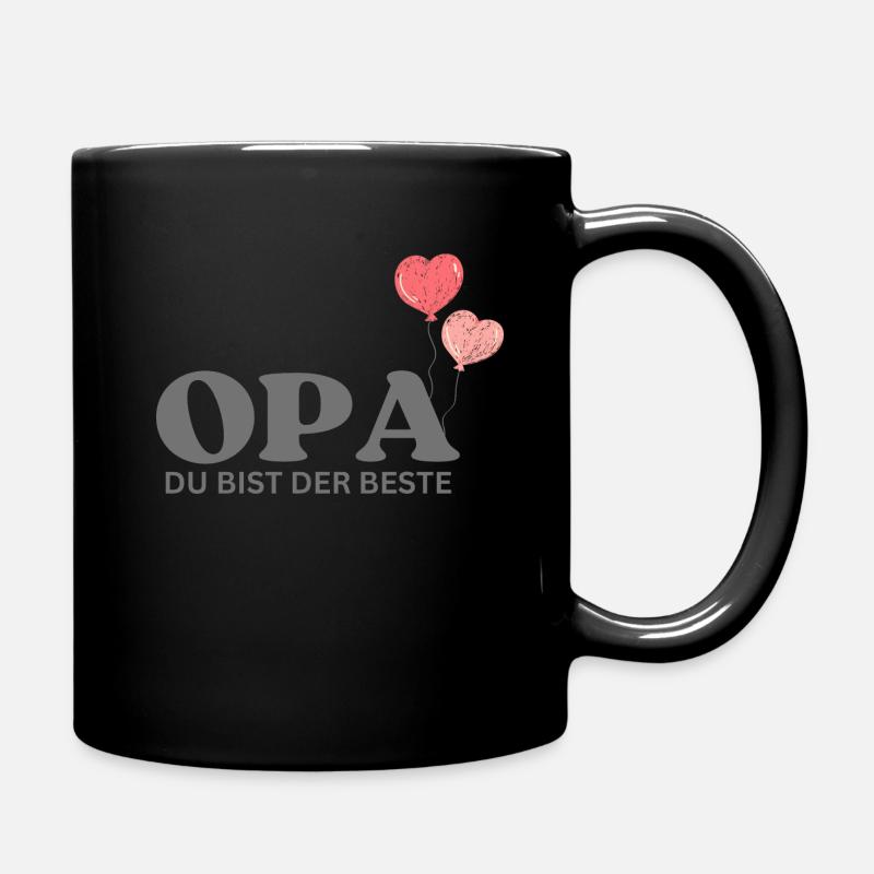 Opa du bist der Beste - Tasse einfarbig - Schwarz