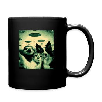 Waaaas ? Nous? Nopee Alien, Chat, Chien, Paresseux, OVNI - Mug uni - noir - Droite