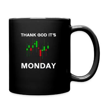 Thank God Its Monday Stock Chart Day Trading Stock Market - Full Colour Mug - black - Right
