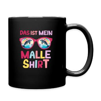 Delfin Sonnenbrille Urlaub Saufen Malle Party - Tasse einfarbig - Schwarz - Rechts