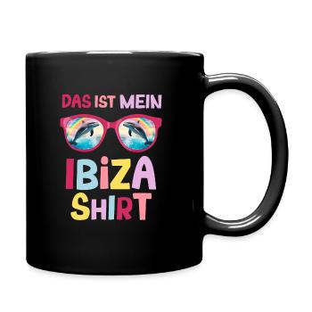 Delfin Sonnenbrille Urlaub Saufen Ibiza Party - Tasse einfarbig - Schwarz - Rechts