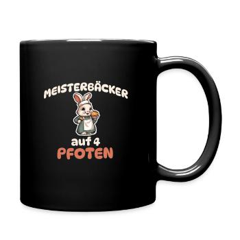 Meisterbäcker auf 4 Pfoten - Kaninchen Backen - Tasse einfarbig - Schwarz - Rechts