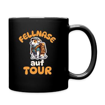 Fellnase auf Tour - Wandern - Hunde - Tasse einfarbig - Schwarz - Rechts