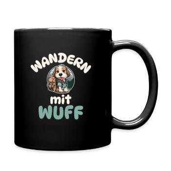 Wandern mit Wuff - Wandern - Hunde - Tasse einfarbig - Schwarz - Rechts