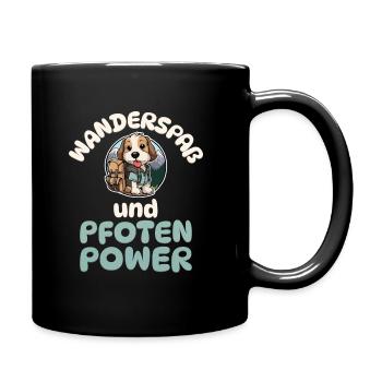 Wanderspaß und Pfotenpower - Wandern - Hunde - Tasse einfarbig - Schwarz - Rechts