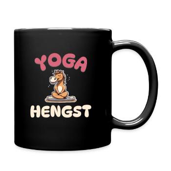 Yoga Hengst - Pferde Yoga - Tasse einfarbig - Schwarz - Rechts
