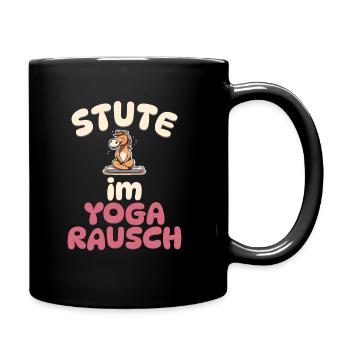 Stute im Yoga Rausch - Pferde Yoga - Tasse einfarbig - Schwarz - Rechts