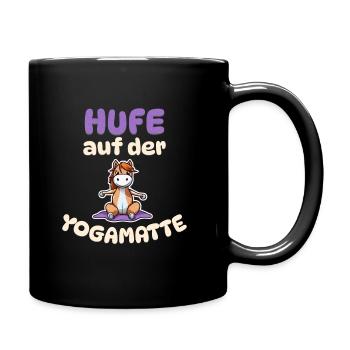 Hufe auf der Yoga Matte - Pferde Yoga - Tasse einfarbig - Schwarz - Rechts