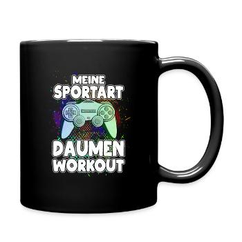 Gaming meine Sportart Daumenworkout Gaming Konsole - Tasse einfarbig - Schwarz - Rechts