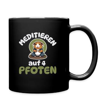 Meditieren auf 4 Pfoten - Meerschweinchen - Tasse einfarbig - Schwarz - Rechts